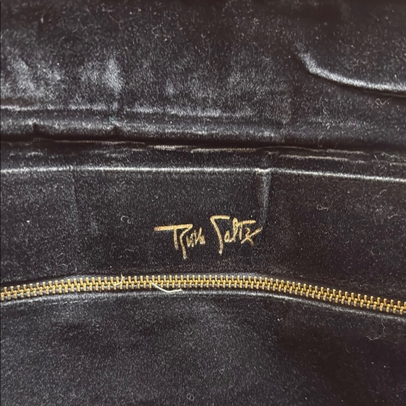 Vintage Ruth Saltz Brown Suede Leather Envelope Clutch Purse Handbag - Picture 6 of 6